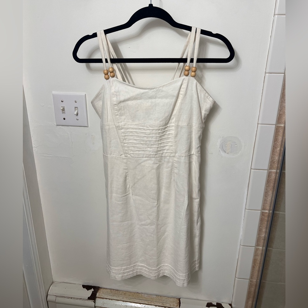 Sam Edelman Linen Blend White Midi Dress – Resort / Summer - Size L